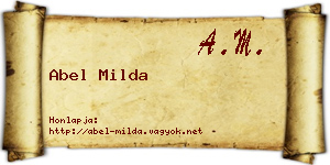 Abel Milda névjegykártya